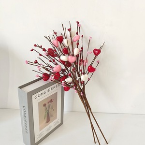 Rami di Bacche a Forma di <span class=keywords><strong>Cuore</strong></span> per San Valentino, Decorazioni Floreali Artificiali con Bacche Rosse per Arredamento Casa - Product Image 2