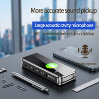 Enregistreur vocal intelligent portable en métal WAV pour réunions et usage domestique, réduction de bruit HD, écran 1,47 pouces, 8 Go-64 Go, longue autonomie de la batterie