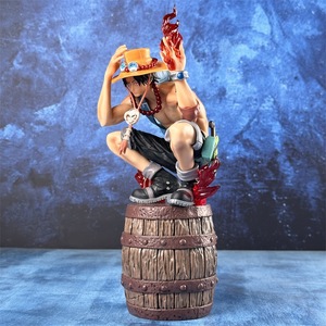Figura de Acción de One Piece, Portgas D. Ace, Efecto de Fuego, Cabeza Doble Intercambiable, Manos Intercambiables, Postura en Cuclillas, Modelo de Estatua de <span class=keywords><strong>Anime</strong></span>, Adorno - Product Image 3