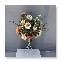 Automne Automne Orange Foncé Rouge Marron Couleur Fleurs Artificielles Arrangement Centres De Table Automne Fleurs De Mariage pour La Décoration De Mariage