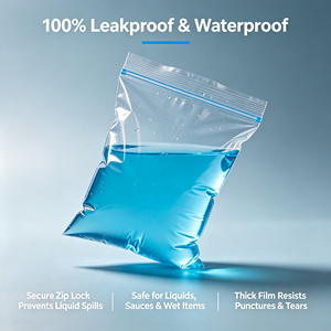 Sac en plastique refermable transparent avec fermeture éclair, LDPE, pour le stockage des aliments, emballage pour les collations, les fruits, utilisation en cuisine - Product Image 6