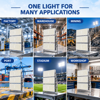 Projecteur LED extérieur OEM ODM étanche IP67 1500W 1800W 3 modules en aluminium entièrement rotatif pour éclairage de stade à mât haut