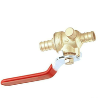 Válvula de bola de drenaje de latón sin plomo para PEX F1807 | Válvula de ajuste PEX de cuerpo de dos piezas forjado de 1/2 "-1" al por mayor