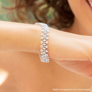 5 3 4 CTW Marquise and Pear Lab Grown Diamond <b>Bangle</b> Bracelet 7 Inch Elegant Sparkling Fashion Jewelry for Women - Product Image 2