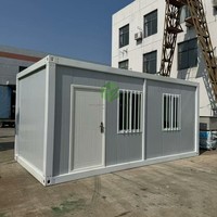Casa Contenedor Prefabricada de 40 pies al por Mayor, Casa Prefabricada Económica Hecha de Panel Sándwich y Acero, Empacada en Contenedor