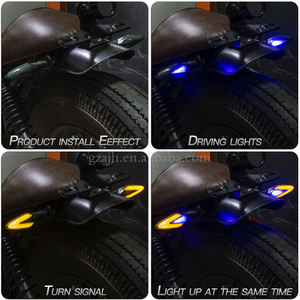Transfronterizo 2 uds. Señal de giro de motocicleta 21LED amarillo azul Luz de guía de doble Color luz indicadora de señal de giro de freno - Product Image 5