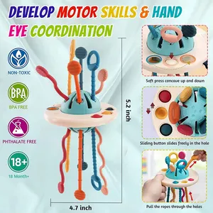 UFO Fun Baby Bite Toys Exercise Baby Finger Pull Hand Fine Action Toys