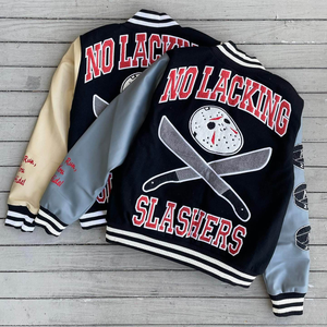 Chaqueta Universitaria Varsity de Hombre, Gruesa, Estilo Bomber, Informal, para Trabajo, Cardigan Gótico, de Invierno, para Fútbol, con Forro de Plumón y Logotipo - Product Image 2