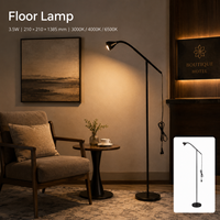 Lámpara de Pie con Control Táctil, Cuello de Cisne, 3.5W, 3 Modos de Color para Dormitorio, Sala de Estar, Lectura, Luz de Pie, Foco