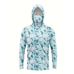 Men's Classic Camo Sublimation Printed Breathable Hiking & <b>Duck</b> Hunting Hoodie Shirts - Product Image 3