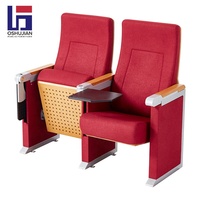 Chaises d'auditorium modernes en tissu avec microphone et tablette d'écriture pour églises et théâtres