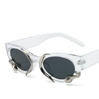 Lunettes de soleil vintage ovales œil de chat en forme de serpent, lunettes sexy pour femmes, hip hop