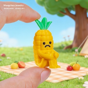 Petits accessoires créatifs en résine plastique pour artisanat, motifs de fruits, maïs et personnages de dessins animés, technique d'émail goutte à goutte - Product Image 2