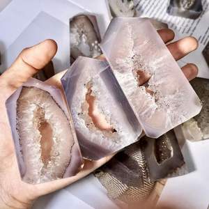 Torre de Cristal de Ágata Geodosa Natural, Varita de Ágata Geodosa, Obelisco para Decoración del Hogar, Meditación, Regalo - Product Image 1