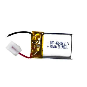 Batería de Polímero de Litio Recargable <span class=keywords><strong>DataPower</strong></span> con Certificación CB, Celda NCM 401420 401430, 3.7V 65mAh 130mAh, Baterías LiPo - Product Image 2