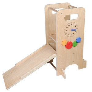 Wooden Baby Learning Tower <b>Step</b> Stool Solid Wood <b>Foldable</b> Children's Climbing Stool With Handrails For Kids - Product Image 3