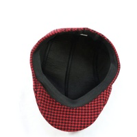 Casquette de style newsboy en laine mélangée à motif chevron classique pour homme