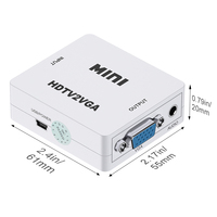 Convertisseur Mini HDTV vers VGA 1080P, adaptateur HDTV2VGA avec port audio 3,5 mm pour ordinateur portable, PC, boîtier TV vers moniteur VGA, projecteur