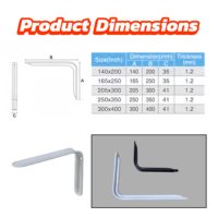 Supports muraux industriels en fer de 1,2 mm d'épaisseur, anti-rouille, revêtement poudré, pour étagères/armoires