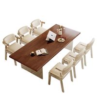 Table de salle à manger et chaises en bois de frêne acrylique, style Mid-Century Modern, durables, écologiques, grande taille, pour hôtel et villa