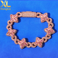 Collier chaîne cubaine unisexe, motif trèfle à quatre feuilles, maillons en forme de 8, sertissage griffe de zircon, pierre naturelle, cuivre, style européen, cadeau