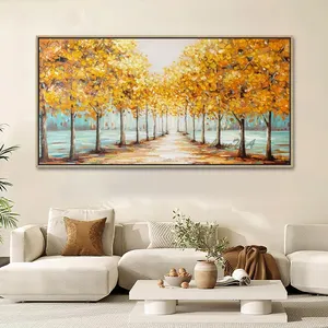 Grandes peintures lourdes texturées oeuvre acrylique arbre 3D paysage peintures mur Art Designs pour salon