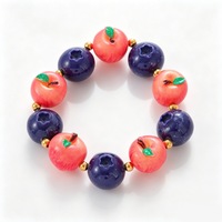 Bracelet artisanal en forme de noyau de fruit, perles fantaisie en forme de poire, bijoux d'été pour femme, cadeau