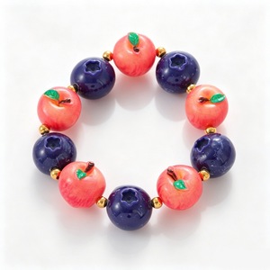 Braccialetto Artigianale <span class=keywords><strong>a</strong></span> Forma di Pera con Perline, Gioiello Estivo Fantasioso per Donne, Idea Regalo - Product Image 2