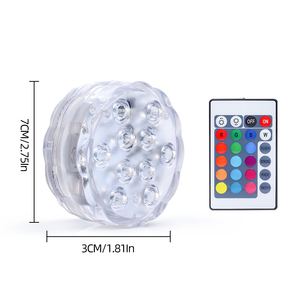Lumières LED <span class=keywords><strong>de</strong></span> <span class=keywords><strong>piscine</strong></span> sous-marine Lumières solaires flottantes étanches Puck LightsRemote Controlled Above Ground Submersible LED Lights - Product Image 3