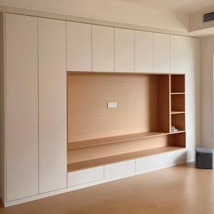 Mobile <span class=keywords><strong>TV</strong></span> Moderno Integrato di Lusso in Legno, Parete Attrezzata per Soggiorno, Mobile <span class=keywords><strong>TV</strong></span> Sospeso con Libreria Aperta - Product Image 3