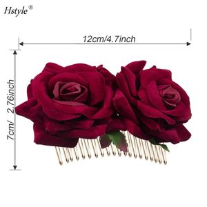 Paquete de 2 pinzas para el pelo de <span class=keywords><strong>rosa</strong></span> roja para mujer, accesorios para el cabello de flor <span class=keywords><strong>rosa</strong></span>, Clip para el pelo de boda, <span class=keywords><strong>Flamenco</strong></span>, bailarina, HS1007 - Product Image 6