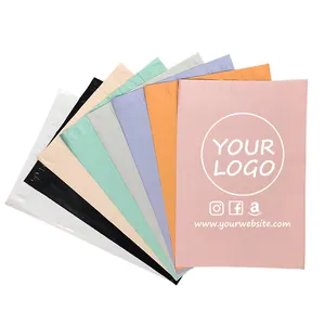 Noir Designer Brillant Poly Mailer Logo Personnalisé 2.5 Mil Polymailer Imprimé Sac D'expédition pour Vêtements