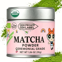 Matcha en poudre de qualité cérémoniale à marque privée A-7A Biologique certifié UE et NOP Haute Qualité Boîte en fer blanc 30g 50g Pur