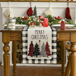 Manteles navideños de lino personalizados al por mayor, decoraciones navideñas para el hogar, manteles de Navidad - Product Image 2