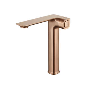 Robinet de lavabo monobloc surélevé tout en cuivre pour salle de bain, eau chaude/froide, lavabo avec boutons - Product Image 3