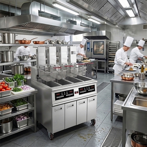 Freidora Eléctrica Industrial Automática de Múltiples Tanques con Sistema de Filtración de Aceite para <span class=keywords><strong>Pollo</strong></span> y Papas Fritas - Product Image 2