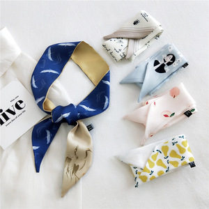 Piccola sciarpa <span class=keywords><strong>di</strong></span> raso <span class=keywords><strong>di</strong></span> seta per le donne nuova borsa con stampa <span class=keywords><strong>di</strong></span> frutta nastri <span class=keywords><strong>di</strong></span> <span class=keywords><strong>marca</strong></span> Fashion <span class=keywords><strong>foulard</strong></span> lunghi Skinny sciarpe - Product Image 1