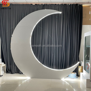 Arco de Luna LED Romántico Personalizado de Fábrica, Soporte Grande para Fondo de Luna Creciente para Alquiler de Artículos para Eventos y Fiestas de Boda - Product Image 2