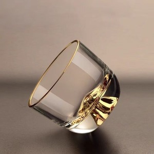 Tasse unique de luxe Golden Mountain faite à la main 110ml tasses de dégustation de thé japonais en verre de cristal transparent de haute qualité - Product Image 4