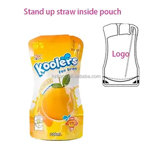 Iç saman kese alüminyum meyve suyu torbası emzik plastik torba ile mango ayakta duran torba ambalaj malzemesi