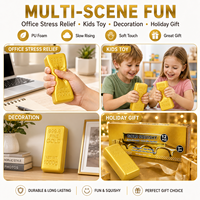 En gros, Barre d'or en mousse souple et moelleuse, simulation de brique d'or, anti-stress à presser, réaliste, à remontée lente, parfumé, unisexe