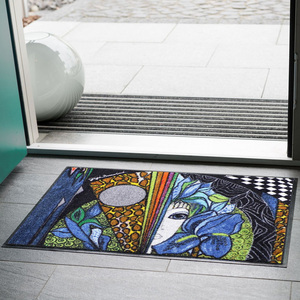 Tapis de porte d'entrée intérieur/extérieur multicolores <span class=keywords><strong>arc</strong></span>-<span class=keywords><strong>en</strong></span>-<span class=keywords><strong>ciel</strong></span> personnalisables avec logo, anti-fatigue, lavables, absorbants et imperméables - Product Image 3