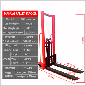 JIchuan <b>Manual</b> Hydraulic Pallet Truck <b>Forklift</b>/Trolley Jack 135/175kg Capacity 230-580mm Height 180x50mm X 80x60mm Dimensions Co - Product Image 5