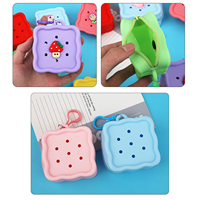 Kotak Penyimpanan Silikon Kartun Lucu Portabel Murah Langsung dari Pabrik untuk Anak, Dompet Koin, Tempat Headphone