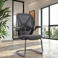 Chaise de bureau de direction de haute qualité, respirante, en tissu moderne, fabriquée en Guangdong, noire, avec dossier haut, support lombaire réglable