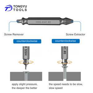 4個 1 # -4 #   HSSネジ外しセット、破損したボルトやネジの修理用両端スピードアウト除去ツール - Product Image 6