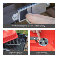 Vente en gros de mini support de barbecue pliable chariot en acier fer métal allumage électronique pour four barbecue pliable pour fête en plein air