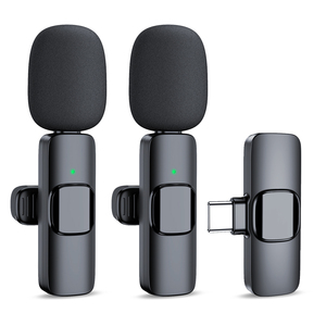 Xách Tay 2.4G Không Dây Stereo Lavalier <span class=keywords><strong>Microphone</strong></span> Phỏng Vấn Trực Tiếp Ngoài Trời Mini Tiếng Ồn Hủy Bỏ Ve Áo Mic - Product Image 1