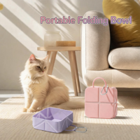 Bol de voyage pliable en silicone pour chiens et chats, pliable, 1000 ml, pour boire et manger en extérieur