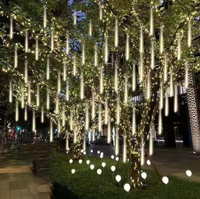 Guirlande lumineuse LED extérieure effet pluie de météores IP44 en plastique, lumières de Noël pour jardin et décorations de fêtes
